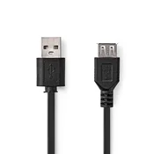 Nedis USB kabel | USB 2.0 | USB-A moški | USB-A ženski | 480 Mbps | Ponikljano | 0,20 m | Okrogla | PVC | Črna | Škatla