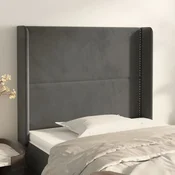 Vidaxl vidaXL Vzglavje s krilci temno sivo 93x16x118/128 cm žamet