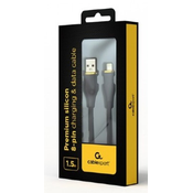 Gembird cc-usb2s-am8pm-1.5m-bk Premium silicon 8-pin cable charging and data cable, 1.5 m, black