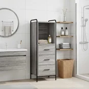 vidaXL Kopalniška omarica Siva Sonoma 40 x 36 x 109,5 cm