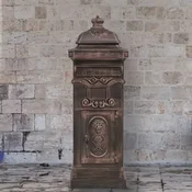 shumee vidaXL Stoječi poštni nabiralnik v vintage slogu rjave barve iz nerjavečega jekla