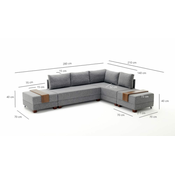 Atelier Del Sofa Kotna raztegljiva sedežna garnitura