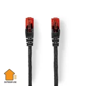 Nedis Omrežni kabel CAT6 | RJ45 Moški | RJ45 Moški | U/UTP | 20,0 m | Na prostem | Okrogla | PE | Črna | Oznaka