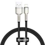 Polnilni in podatkovni USB-A v Lightning kabel Baseus Cafule Series Metal - 2.4A - 480Mbps - 1m - black