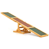 Costway Lesena igralna gugalnica za pasjo agilnost rumena