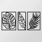 Wallity Zidna dekoracija Leaf 2, 80x38cm, Crna