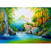 Enjoy - Puzzle V gozdu pri slapu - 1 000 kosov