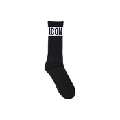 Črne nogavice Icon z napisom