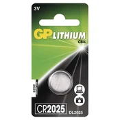 GP CR2025 litijska tipična baterija, 1 komad u blister pakiranju B15251