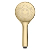 Plastična varčna tuš glava v mat zlati barvi o 11 cm Watersaving System – Wenko