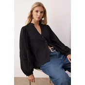 Trendyol Bluza črna
