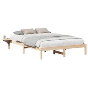 Vidaxl Konstrukcija postelje Naravna 140 x 200 cm Masivno borovo les