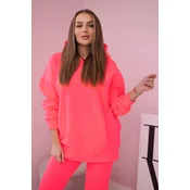 Insulated set with a sweatshirt in pink neon color
