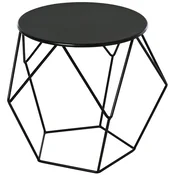 HOMCOM Kavna mizica za dnevno sobo, Nordijski minimalističen geometričen dizajn, široka plošča, jeklo, 54x54x44cm