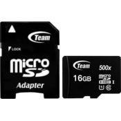 TEAM GROUP Micro SDHC 16GB UHS-I +SD Adapter TUSDH16GCL10U03 crna