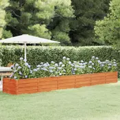 Povišena vrtna gredica boja hrde 480 x 80 x 45 cm celik COR-TEN