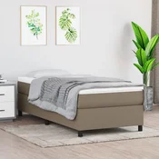 shumee vidaXL Posteljni okvir brez vzmetnice taupe 90x190 cm blago