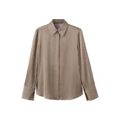 MANGO Bluza IDEALE rjava/črna/bela