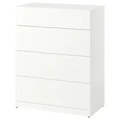 LASTARE Predalnik s 4 predali, bela, 80x42x100 cm