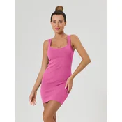 Sinsay - Rebrasta mini haljina - roze