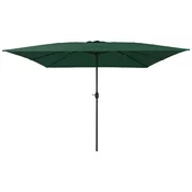 Vrtni suncobran Zelena 295 x 295 x 245 cm Poliester i celik