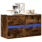 Zidni TV ormaric s LED svjetlima boja hrasta 80 x 31 x 45 cm