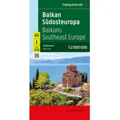 shumee Balkan / Jugovzhodna Evropa 1:2.000.000. Cestni zemljevid. Objavljeno 2024. Freytag & Berndt