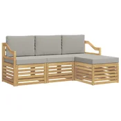 Set vanjskih sofa 4 pcs Bijela i svjetlosiva