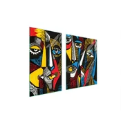 shumee STEKLENI KROŽNIK IN DESKA ZA REZANJE 100x52 POP ART.