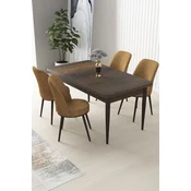 Hanah Home Set Trpezarijski sto i 4 stolice Nil, Oker-braon