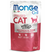 MONGE Sos za sterilisane macke sa teletinom u želeu Grill grain free 85g