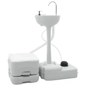 Kamperski WC set 2 pcs Siva i bijela Polietilen Visoke Gustoce