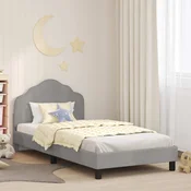 Krevet za djecu s uzglavljem Svjetlosiva 90 x 190 cm Baršun