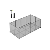 Songmics Ograja za male živali 125x63x42 cm siva