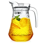 shumee Stekleni vrč za pijačo, vodo, sok, limonado, s pokrovom, 1,4l