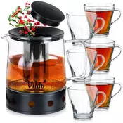 shumee Kozarci za kavo in čaj z vrčem in infuzerjem 250 ml/1,5 l, 7 kosov.