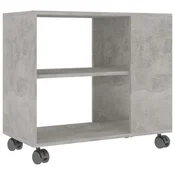 Vidaxl Stranska mizica betonsko siva 70x35x55 cm konstruiran les