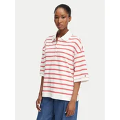 TOMMY HILFIGER Majica Oversized Fit Stripe  rdeča / bela