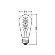 OSRAM LED Vintage 1906 Edison, siva, E27, 7,8 W, 818, dim. - dimno siva - Steklo