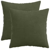 vidaXL Prevleka za blazino 2 pcs HEERLEN Zelena 40 x 40 cm korduroy