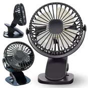 shumee Ventilator s sponko, mini ventilator, polnjenje USB, mobilni, črn, namizni