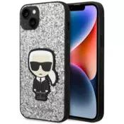 KARL LAGERFELD Futrola za iPhone 14 Silver Glitter Flakes Ikonik