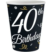 GoDan Papirnati lončki 40. rojstni dan 250ml 6 kosov.