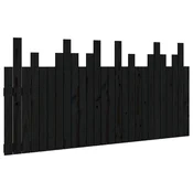 Vidaxl Stensko posteljno vzglavje črno 166x3x80 cm trdna borovina
