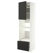 METOD / MAXIMERA Visoki element za ugradne uredaje, bela/Nickebo boja antracita, mat, 60x60x220 cm