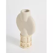 Aberto Design Vaza Cylinder Terracota, 8x28x17 cm, Krem