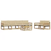 Set vanjskih sofa 7 pcs Bijela i bež 79 x 79 x 37 cm