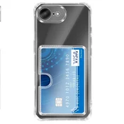 AVIZAR Etui za iPhone 17e z vgrajenim držalom za kartice in okrepljeni kotički, Prozorna, (5000274941)