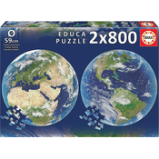 EDUCA Okrogla sestavljanka Planet Zemlja 2x800 kosov