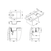 GRANITAL pomivalno korito ALVEUS FORMIC 30, G04M STEEL 760X500 MM